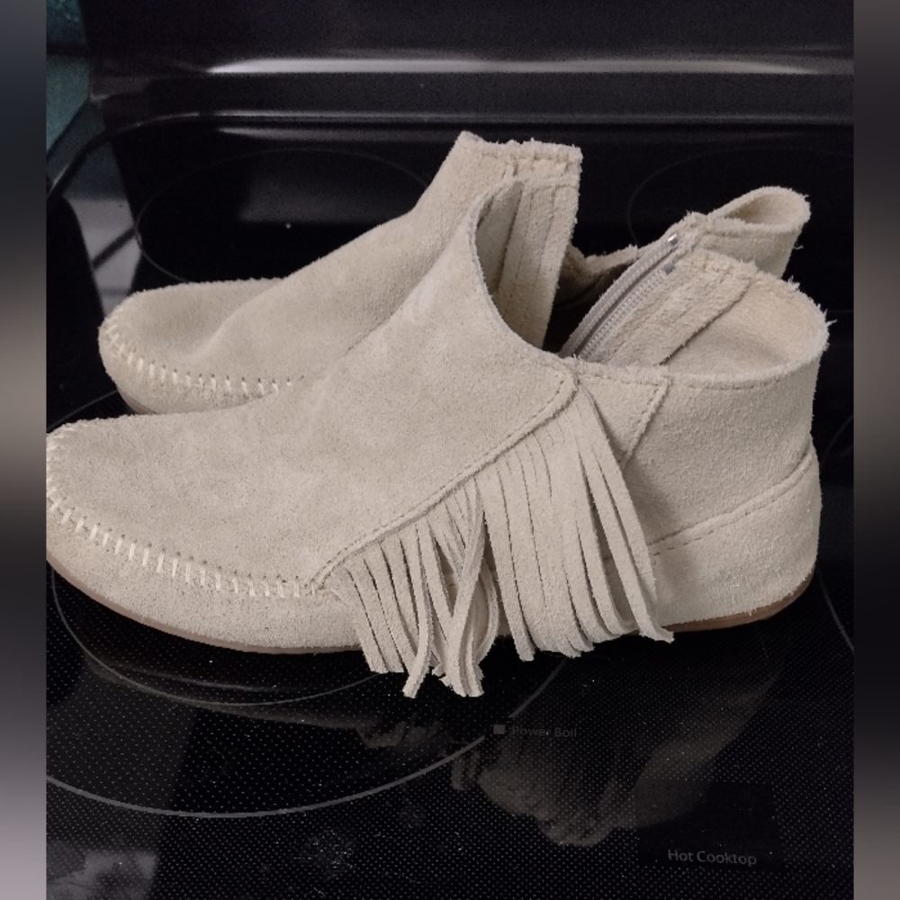 Minnetonka booties. Genuine suede.